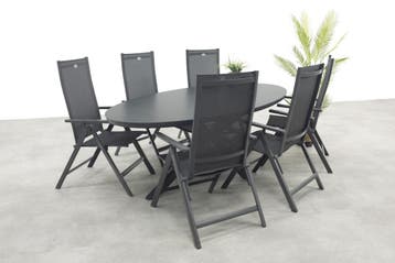 Hartman Napoli/Ventaro verstelbare ovale tuinset 240x115 cm., Verzenden, Nieuw, Overige materialen, Tuinset