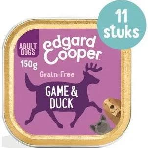 Edgard & Cooper Wild & Eend hond natvoer kuipjes 11 x 150gr, Verzenden, Nieuw