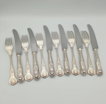 Webber & Hill - Eetservies (12) - Verzilverd -
