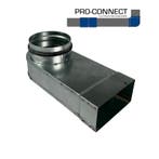Lepelhoek 90º van rechthoekig 110 x 55mm naar rond, Doe-het-zelf en Verbouw, Ventilatie en Afzuiging, Verzenden, Nieuw