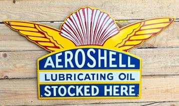 Aeroshell lubricating oil reclamebord, Verzenden, Nieuw
