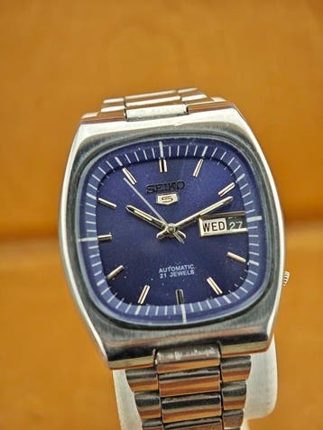 Seiko - 5 Automatic – Vintage TV Case – Blue Dial – Ref.