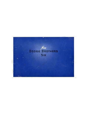 1929 DODGE BROTHERS SIX BROCHURE ENGELS USA, Nieuw, Author