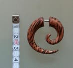 Fake Stretcher Spiral Brown Zebra Wood, Sieraden, Tassen en Uiterlijk, Piercings, Verzenden, Nieuw