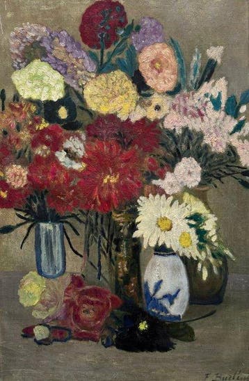 François Buelens (1850–1934) - Stillleben mit Blumen in, Antiek en Kunst
