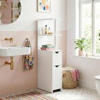 Niskast op wielen Fadeskimma 113x19x45 cm wit [en.casa], Huis en Inrichting, Keuken | Keukenelementen, Verzenden, Nieuw