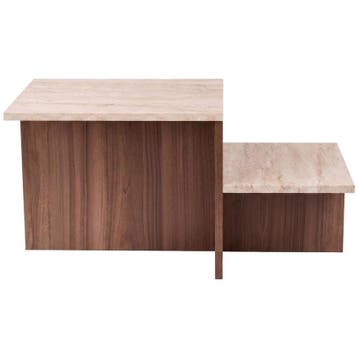 Evila Salontafel - Beige/Houtkleurig - Nieuw/Ongebruikt -, Nieuw, Minder dan 50 cm, Scandinavisch, 50 tot 100 cm