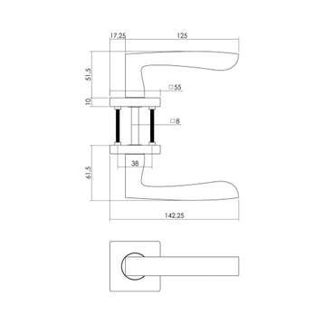 Intersteel Deurkruk Dean op vierkant rozet - nikkel mat, Verzenden, Nieuw