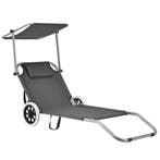 Ligstoel Falun inklapbaar ligbed met verstelbaar zonnedak an, Tuin en Terras, Verzenden, Nieuw