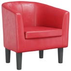 Fauteuil PU Leer Rood | Laatste Stuk!, Huis en Inrichting, Kunststof, Minder dan 75 cm, Nieuw, Ophalen of Verzenden