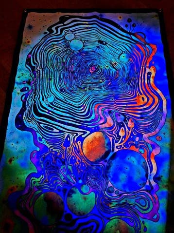 Tauritari - Wandtapijt - 75 cm - 100 cm - Psychedelische