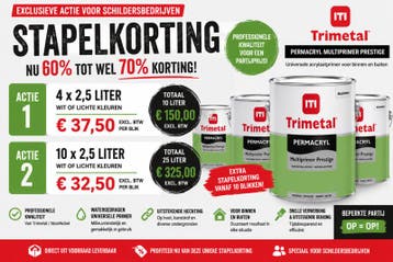 STAPELKORTING - Trimetal Permacryl Multiprimer Prestige 1..., Ophalen of Verzenden, Nieuw, Wit, Verf