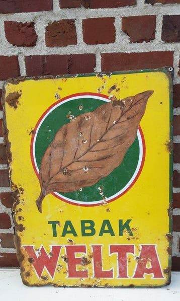 Tabak Welta - Emaille bord - Emaille