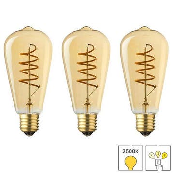 Set van 3 LED lampen E27 | 3-staps dimbaar | 4 watt | 2500K, Huis en Inrichting, Verzenden, Nieuw, E27 (groot), Overige typen