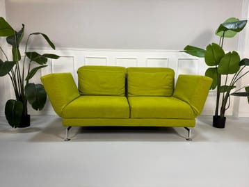 Brühl Moule Sofa Groen Slaapbank Designbank, Tweepersoons, Ophalen of Verzenden, Zo goed als nieuw, Rechte bank