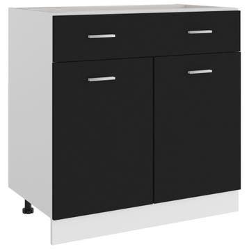 Onderkast Lyon Zwart 80cm | Retourdeal 35% Korting, Huis en Inrichting, Keuken | Keukenelementen, Zwart, Zo goed als nieuw, Minder dan 100 cm