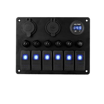 TM Schakelpaneel LED 12/24V 6 schakelaars 2x USB, 12V stopco, Ophalen of Verzenden, Nieuw