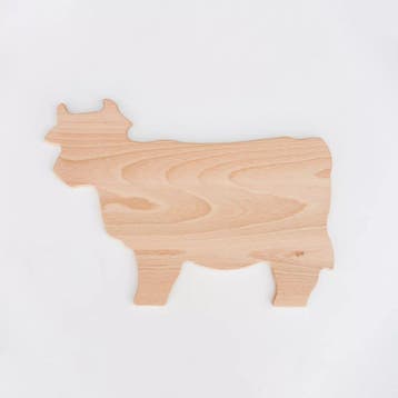 HOCHO Snij- en Serveerplank Koevorm – Beukenhout – 300x2, Ophalen of Verzenden, Nieuw