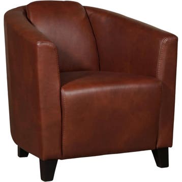 Leren fauteuil Press - Granada Savannah (cognac) - Poten, Nieuw, Ophalen of Verzenden, Eigentijds, Klassiek, Retro, Romantisch, Vintage