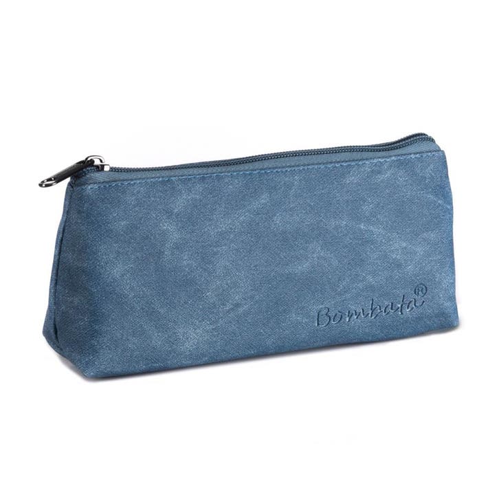 Bombata Denim Etui - Driehoek - Kunstleer - Blauw, Diversen, Schoolbenodigdheden, Nieuw, Verzenden
