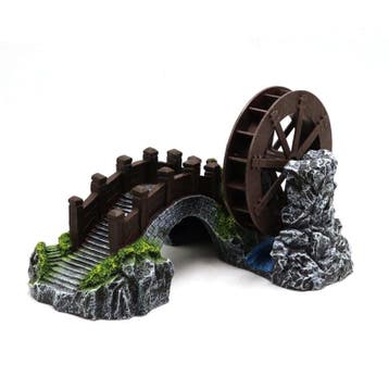 Brug met luchtaansluiting watermolen 26 cm / Aquariumdecorat, Verzenden, Nieuw, Gevuld zeewateraquarium