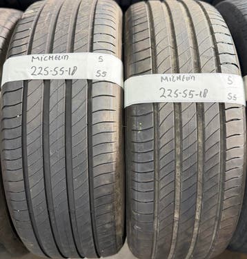 2x 225-55-18 Michelin Zomer 2x 5mm €55 Per Band 225 55 18, Ophalen, 18 inch, Gebruikt, Band(en)