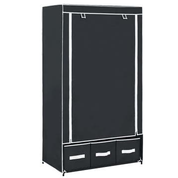 vidaXL Kledingkast 87x49x159 cm stof zwart, Verzenden, Nieuw