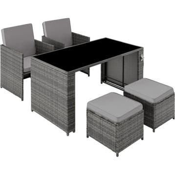 Wicker zitgroep Palermo 2+2+1 - grijs, Verzenden, Nieuw