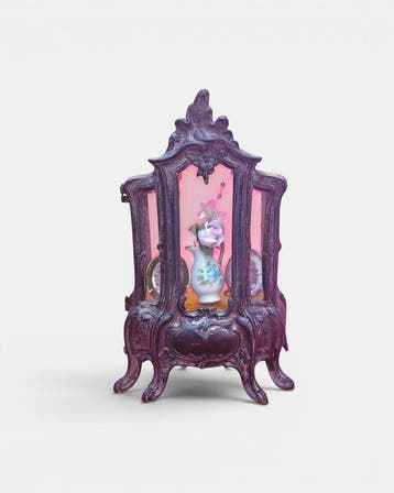 Vitrinekast - Gepatineerd brons - Miniatuurvitrine Louis X