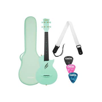 Cascha HH 2286 Groene Carbon Fiber concert ukulele met, Ophalen of Verzenden, Nieuw
