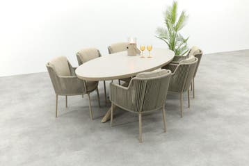 4SO Bernini/Ventaro ovale tuinset voor 6 personen 240x115, Verzenden, Nieuw, Rvs, Tuinset