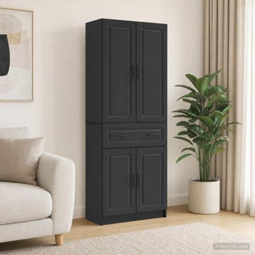 vidaXL Kastenset 2 st Zwart Bewerkt hout, Minder dan 50 cm, Verzenden, Nieuw, Minder dan 100 cm