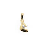 Gouden hanger met zirconia (Hanger of bedel), Sieraden, Tassen en Uiterlijk, Bedels, Ophalen of Verzenden, Gebruikt, Goud, Overige merken