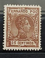 Fernando Poo 1907 - Alfonso XIII. Sleutelzegel en zeldzaam, Gestempeld