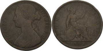 Penny 1862 Großbritannien Victoria 1837-1901, Verzenden