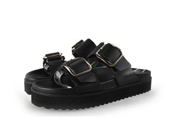Nelson Slippers in maat 38 Zwart, Kleding | Dames, Schoenen, Slippers, Verzenden, Zwart, Zo goed als nieuw