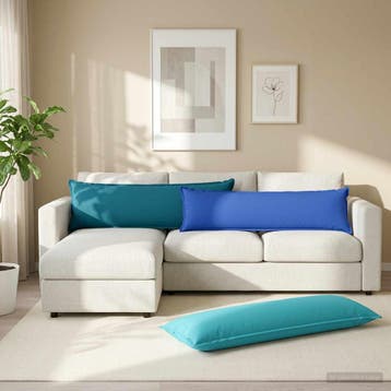vidaXL Kussensloop HOUTEN Koninklijk Blauw 40 x 145 cm, Verzenden, Nieuw, Blauw