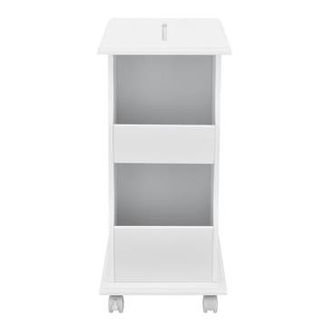 Bijzettafel op wielen met remmen 53x30x63 cm MDF wit, Verzenden, Nieuw