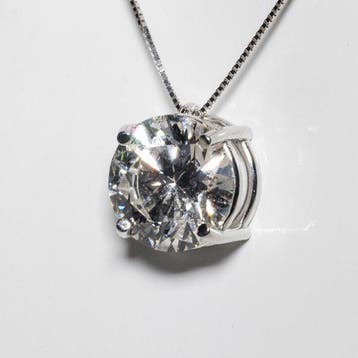 Ketting met hanger - 18 karaat Witgoud - 3.00ct. tw. Diamant