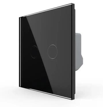 Livolo Glazen Touchscreen Dimmer, Wisselschakelaar | Zwart |, Ophalen of Verzenden, Nieuw, Schakelaar