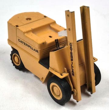 Vintage Joal Caterpillar vorkheftruck, made in Spain, Verzenden, Gebruikt