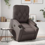 vidaXL Sta-op-stoel elektrisch kunstleer bruin, Huis en Inrichting, Fauteuils, Verzenden, Nieuw