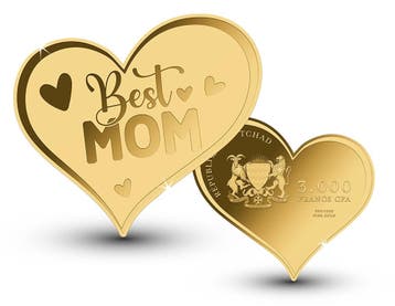 Hartvormige Gouden Munt – Best Mom, Postzegels en Munten, Verzenden