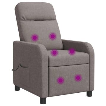 vidaXL Massage Recliner Taupe Stof, Verzenden, Nieuw
