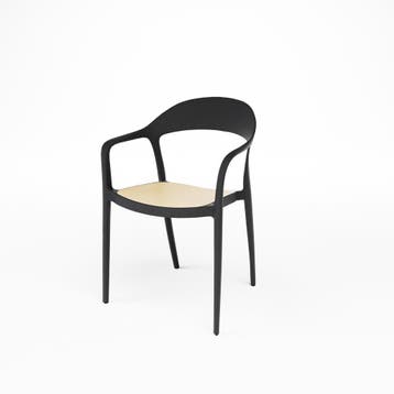 Set van 4 Zwarte Stapelbare Horeca Stoelen voor Terras en..., Verzenden, Nieuw in verpakking