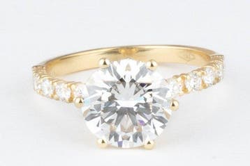 Ring - 14 karaat Geel goud - 3.16ct. tw. Diamant (Lab-grown), Nieuw