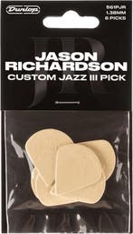 Jim Dunlop Jason Richardson Jazz III plectrum 1.38 mm 6-pack, Ophalen of Verzenden, Nieuw, Elektrische gitaar