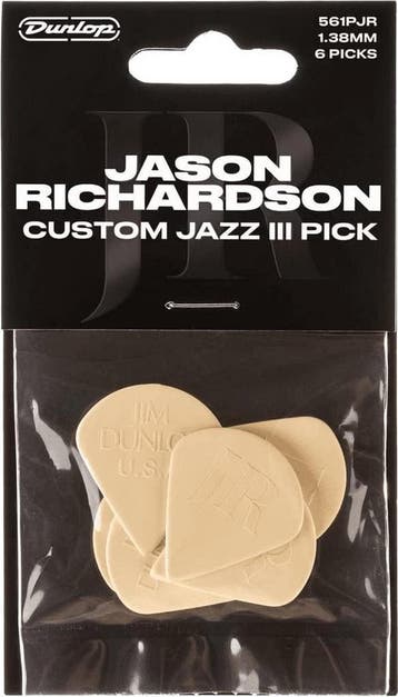 Jim Dunlop Jason Richardson Jazz III plectrum 1.38 mm 6-pack, Ophalen of Verzenden, Nieuw, Elektrische gitaar