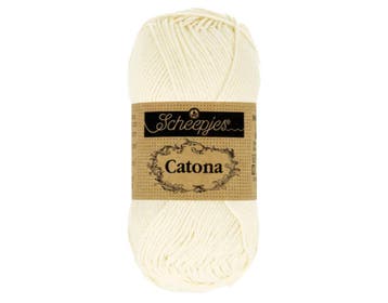 Scheepjes Catona 50g - 130 Old Lace - Haakgaren / Breigaren, Ophalen of Verzenden, Nieuw, Breien of Haken, Wol of Garen