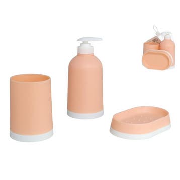 Klassieke Badset 3 delig voor in de badkamer Zalmkleur, Verzenden, Nieuw